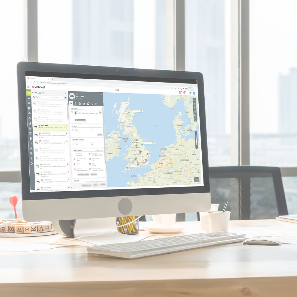 Map from Durite fleet management software on screen